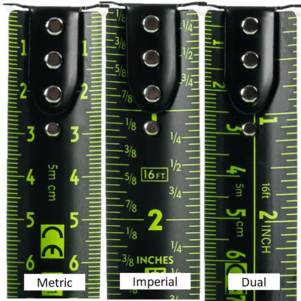 Gatortape comes with a choice of legend, metric, imperial or dual